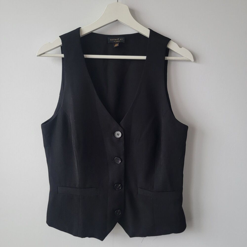 current air women's Button‎ Front Vest size S sleeveless minimalist Classic